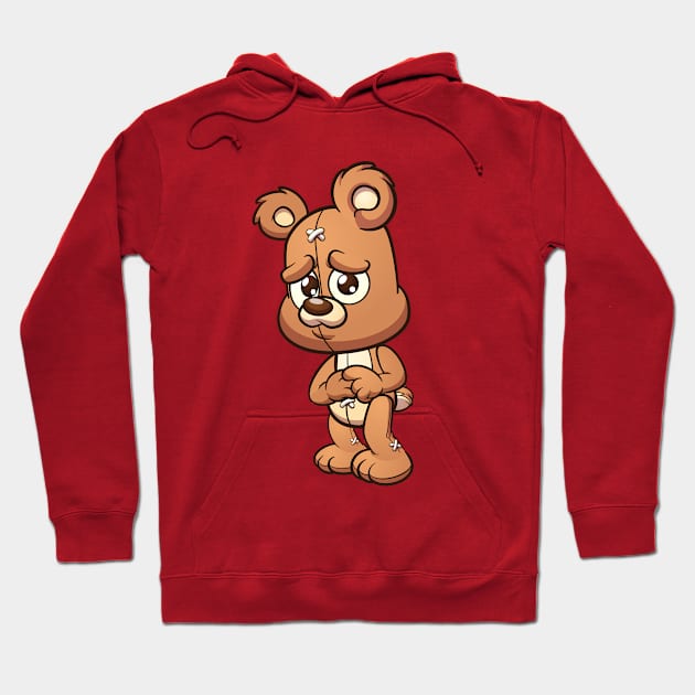 Shy Teddy Bear Hoodie by memoangeles